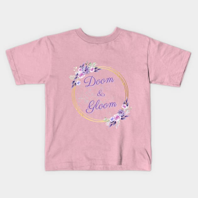 Doom & Gloom Cute Violet Flowery Logo Kids T-Shirt by Life is Raph